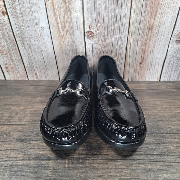 SAS Patent Leather Moc Loafer Slip On Black Women's 9.5 WW Tripad - Picture 2 of 9